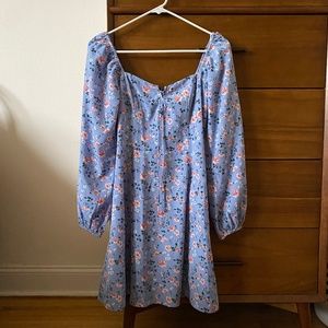 Abercrombie & Fitch Periwinkle Floral Babydoll Mini Dress